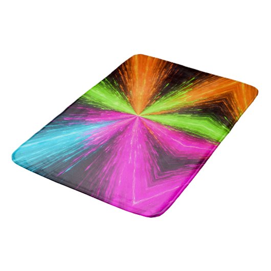 Neon Radial Burst Explosion バスマット (アングル)