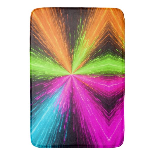 Neon Radial Burst Explosion バスマット (正面縦)