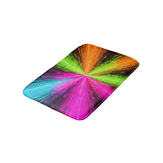 Neon Radial Burst Explosion バスマット (アングル)