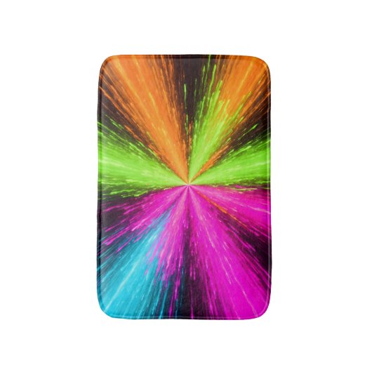 Neon Radial Burst Explosion バスマット (正面縦)