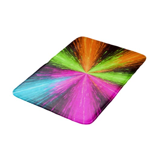 Neon Radial Burst Explosion バスマット (アングル)