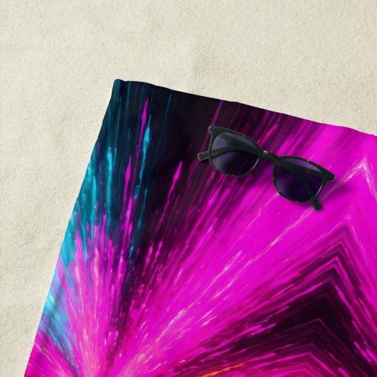 Neon Radial Burst Explosion ビーチタオル (インサイチュ)