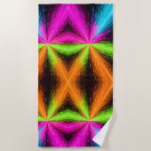 Neon Radial Burst Explosion ビーチタオル (正面)