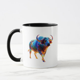 Neon Rainbow Buffalo Artwork マグカップ