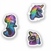 neon rainbow fantasy stickers シール (正面)