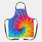 Neon Rainbow Retro Tie Dye Design エプロン (正面)