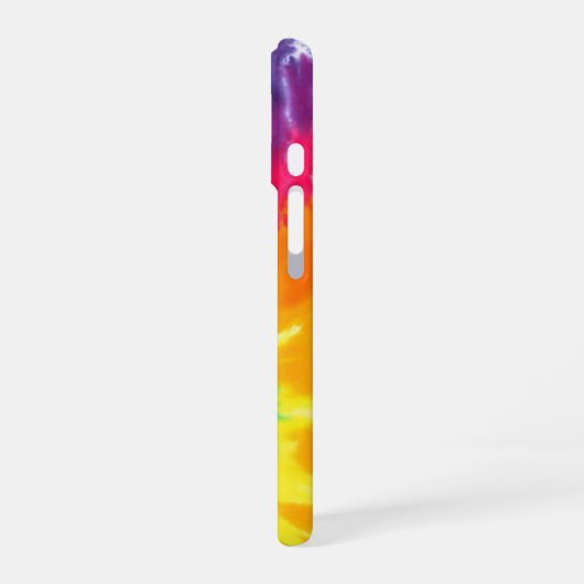 Neon Rainbow Retro Tie Dye Design iPhone 16ケース (左側面)