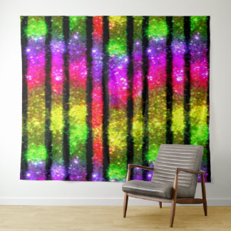 Neon Rainbow Shimmer Stripes タペストリー