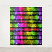 Neon Rainbow Shimmer Stripes タペストリー (正面)