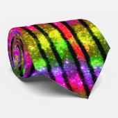 Neon Rainbow Shimmer Stripes ネクタイ (ロール)