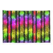 Neon Rainbow Shimmer Stripes 枕カバー (裏面-右)