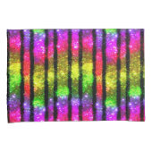 Neon Rainbow Shimmer Stripes 枕カバー (正面右)