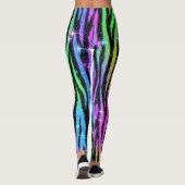 Neon Rainbow Zebra 90s Nostalgia Leggings レギンス (裏面)