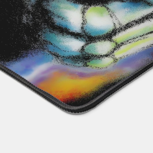 Neon Reaper Skull – Dark Fantasy Art デスクマット (コーナー)