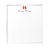 Neon Red Bow Border Script Custom Name Script ノートパッド (正面)