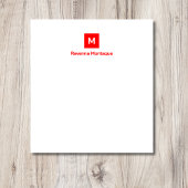 Neon Red Modern Chic Trendy Monogram Name  ノートパッド