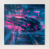 Neon Rennradfahrer ジグソーパズル (横)