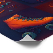 Neon Retro 80s Pop Culture Collage Art Print ポスター (角)