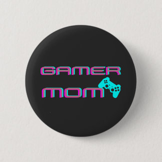 Neon Retro Gamer Mom 缶バッジ
