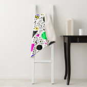 Neon Retro Memphis Geometric Chaos Pattern シェルパブランケット (インサイチュ)