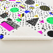 Neon Retro Memphis Geometric Chaos Pattern シェルパブランケット (3/4)