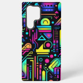 Neon Retro Tech Circuit Pattern Apple Samsung Case Galaxyケース (裏面)