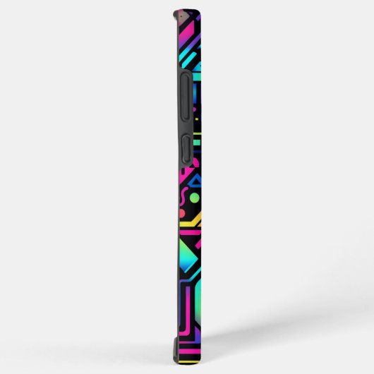 Neon Retro Tech Circuit Pattern Apple Samsung Case Galaxyケース (右側面)