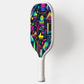 Neon Retro Tech Pickleball Paddle | 80s Gamer ピックルボールラケット (左)