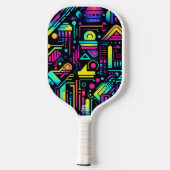 Neon Retro Tech Pickleball Paddle | 80s Gamer ピックルボールラケット (裏面)