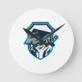 Neon Ronin: Shadow Blade Crest ラウンド壁時計 (正面)