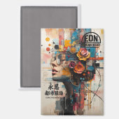 NEON ROSE マグネット (正面/裏面)