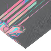 Neon Sakura Glitch – Futuristisches Blumenmuster ショートテーブルランナー (コーナー)