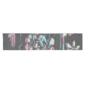 Neon Sakura Glitch – Futuristisches Blumenmuster ショートテーブルランナー (横)