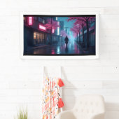 Neon Samurai Nights – Retro Anime Tokyo Art 横断幕 (インサイチュ)