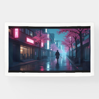 Neon Samurai Nights – Retro Anime Tokyo Art 横断幕