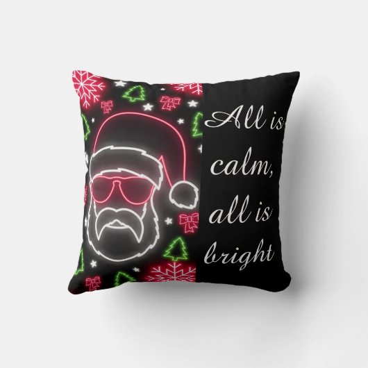 Neon Santa Glow Pillow クッション (裏面)