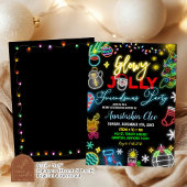 Neon Santa Glowy Jolly Friendsmas Holiday Party 招待状