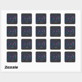 Neon Science & Math Formulas Pattern Sticker | Phy スクエアシール (シート)