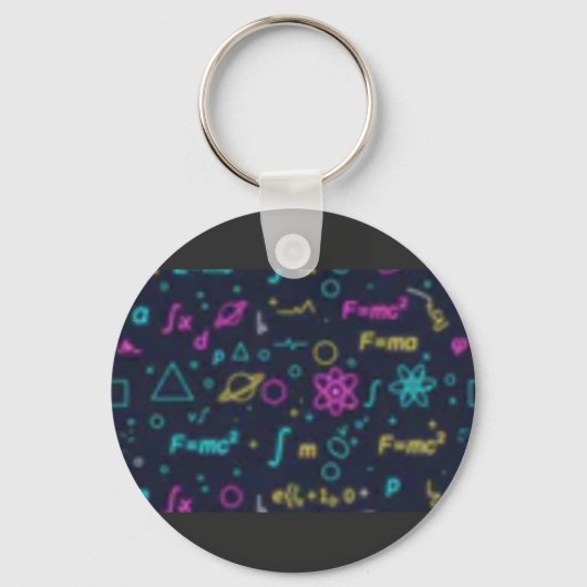 Neon Science & Math Formulas Pattern T-Shirt | Phy キーホルダー (正面)