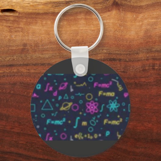 Neon Science & Math Formulas Pattern T-Shirt | Phy キーホルダー (正面)