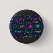 Neon Science & Math Formulas Pin Badge | Physics C 缶バッジ (正面)