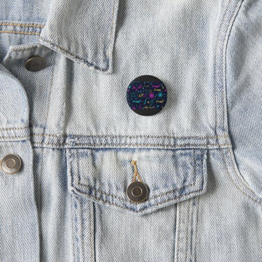 Neon Science & Math Formulas Pin Badge | Physics C 缶バッジ (インサイチュ)