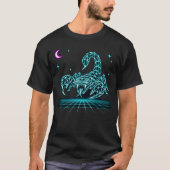Neon Scorpion Synthwave – Electric Sting Retro Tee Tシャツ (正面)