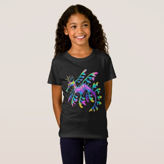 Neon Sea Dragon – Surreal Ocean Art Tシャツ (正面フル)