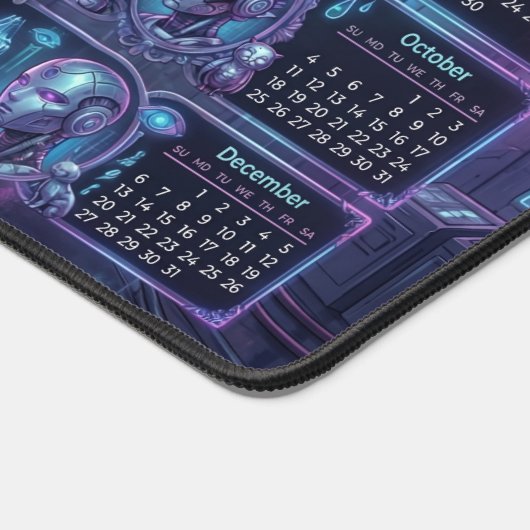 Neon Sentinel 2026 – Cyberpunk Android & Robo-Pets デスクマット (コーナー)