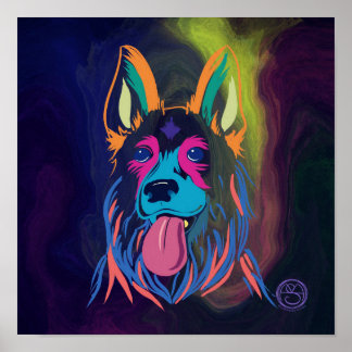 Neon Shepard Poster ポスター