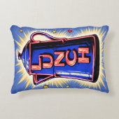 Neon Sign, Coffee Pot, Lunch, POP Art Style アクセントクッション (正面)