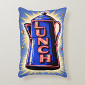 Neon Sign, Coffee Pot, Lunch, POP Art Style アクセントクッション (正面(垂直))
