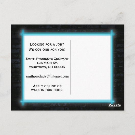 Neon Sign On Brickを今採用 ポストカード (裏面)