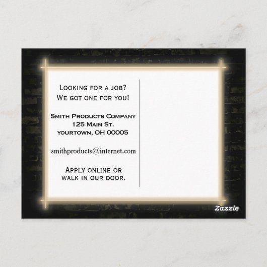 Neon Sign On Brickを今採用 ポストカード (裏面)